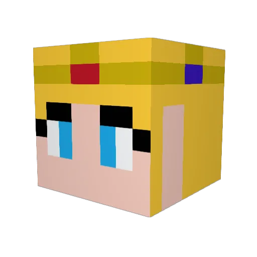IceQueen_12 Minecraft avatar head, 3D render