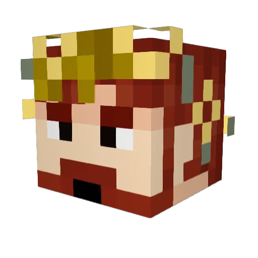 IceTeaKitten Minecraft avatar head, 3D render