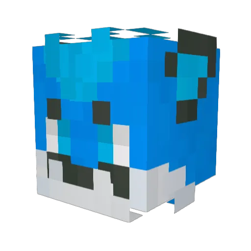 IceTheFox Minecraft avatar head, 3D render