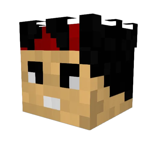 IceWaterXL Minecraft avatar head, 3D render