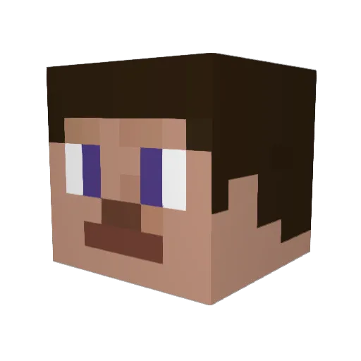 IceWolfYT Minecraft avatar head, 3D render