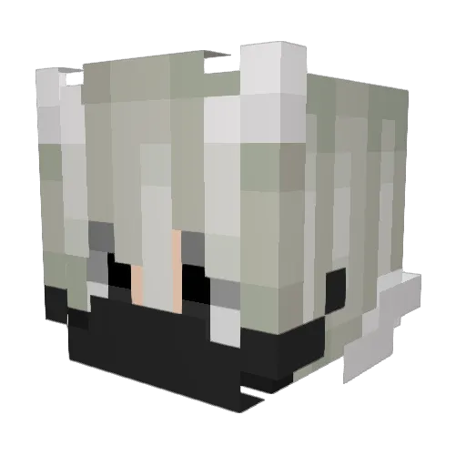 IceWolfed Minecraft avatar head, 3D render