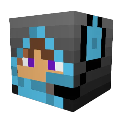 Ice_1k Minecraft avatar head, 3D render