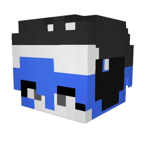 Ice__water Minecraft avatar head, 3D render