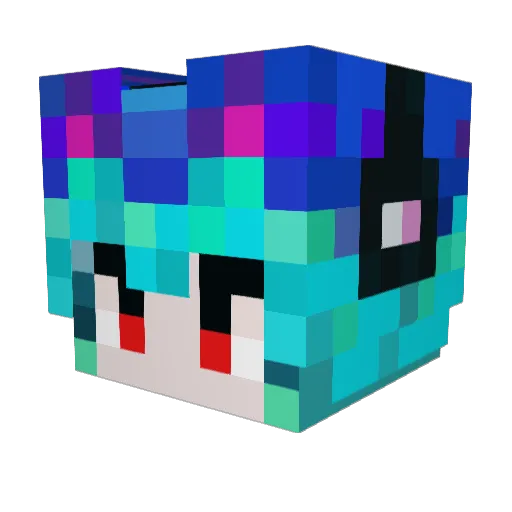 Ice_cuber Minecraft avatar head, 3D render