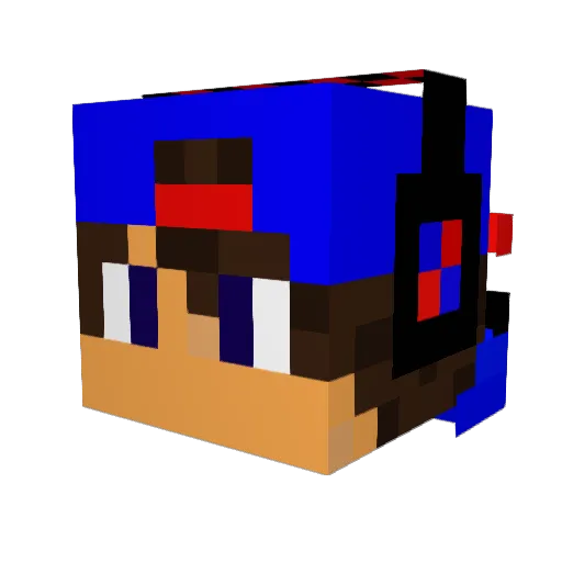 Iceboy999 Minecraft avatar head, 3D render