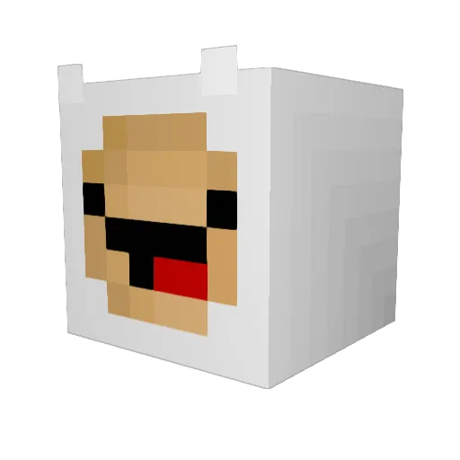 Icecab Minecraft avatar head, 3D render