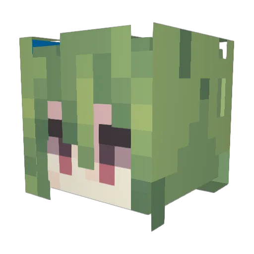 IcedALOE Minecraft avatar head, 3D render