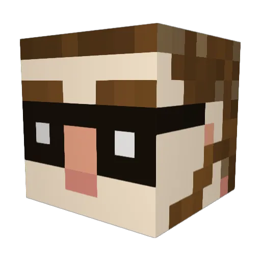 Icefra Minecraft avatar head, 3D render
