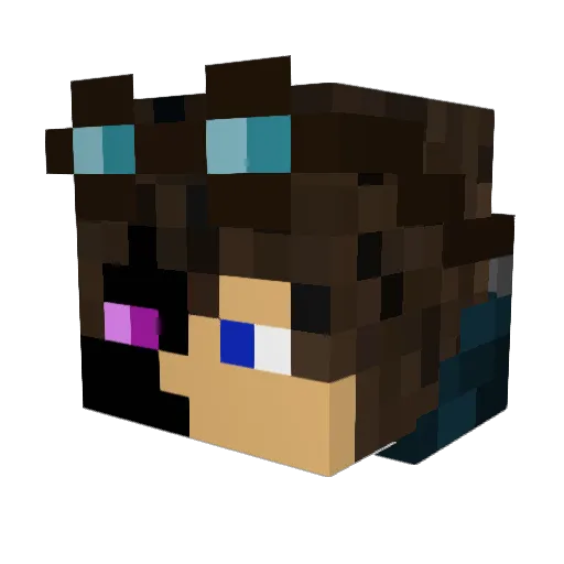 Icehigh2 Minecraft avatar head, 3D render