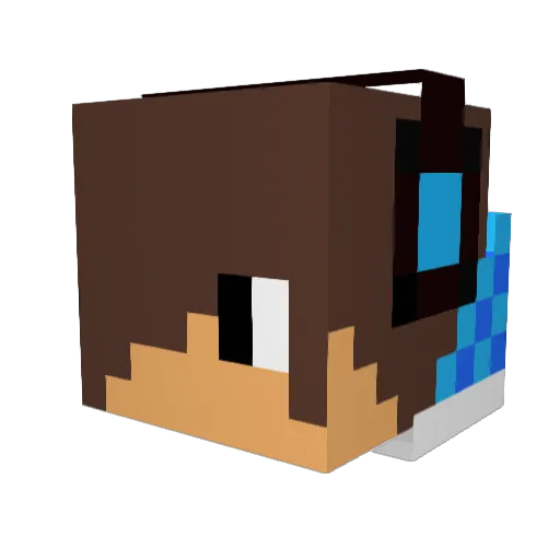 Icelight Minecraft avatar head, 3D render