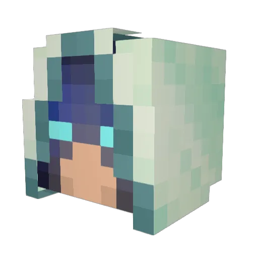 Iceolated Minecraft avatar head, 3D render