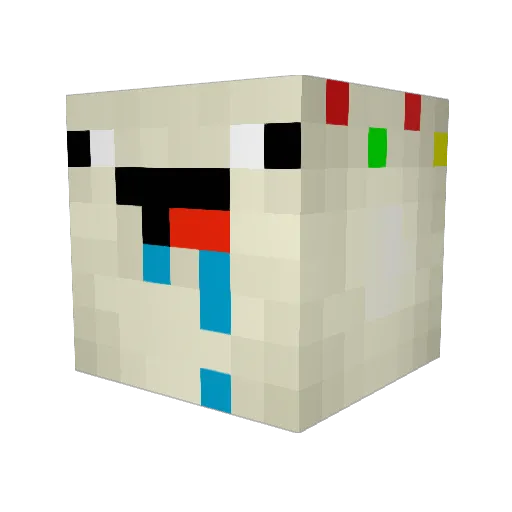 Iceress Minecraft avatar head, 3D render