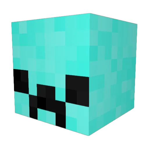 Iceskuter Minecraft avatar head, 3D render