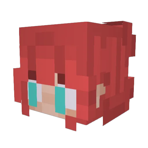 Icewolf33 Minecraft avatar head, 3D render