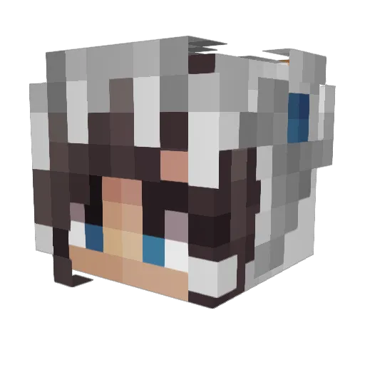 IceyHusky Minecraft avatar head, 3D render