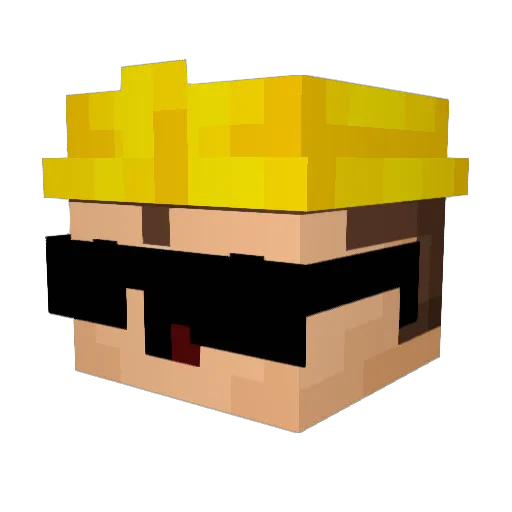 IchBinPusha Minecraft avatar head, 3D render