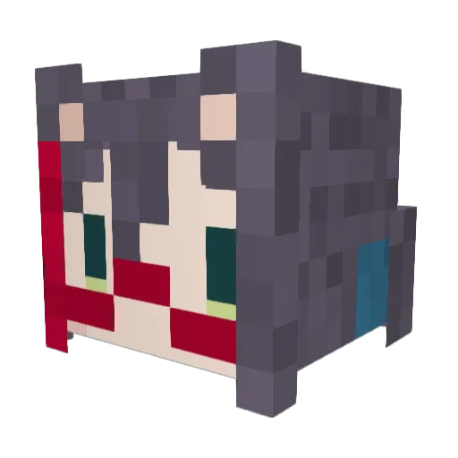 Ichi_V Minecraft avatar head, 3D render