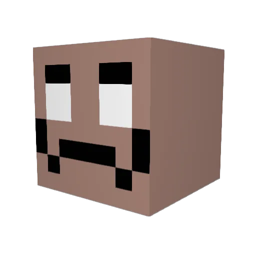 Ichigosplit Minecraft avatar head, 3D render