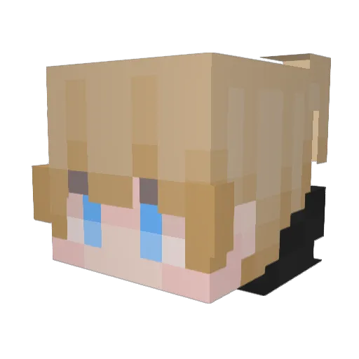 Ichigq Minecraft avatar head, 3D render