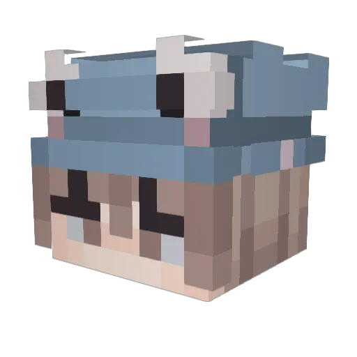 Ichikaaa Minecraft avatar head, 3D render
