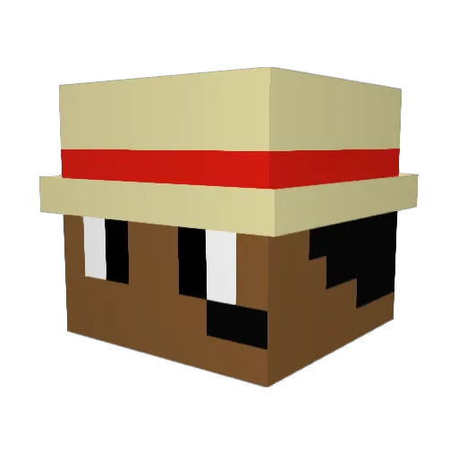 Ichikamui Minecraft avatar head, 3D render
