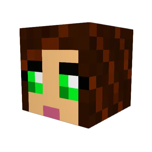 Ichimy Minecraft avatar head, 3D render