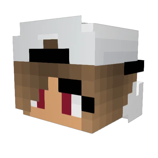 Ichiyako Minecraft avatar head, 3D render