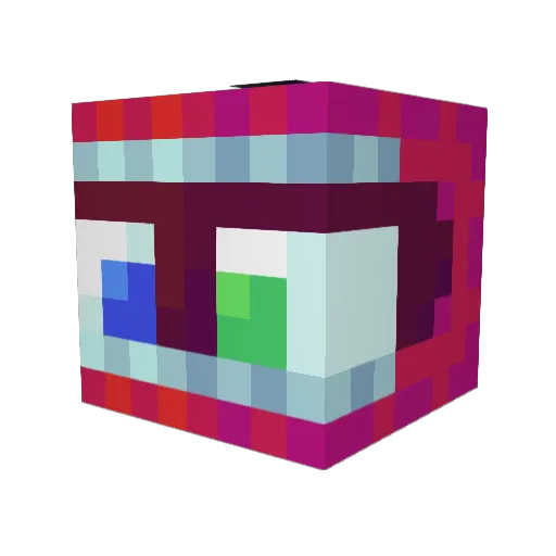 Ichteki Minecraft avatar head, 3D render