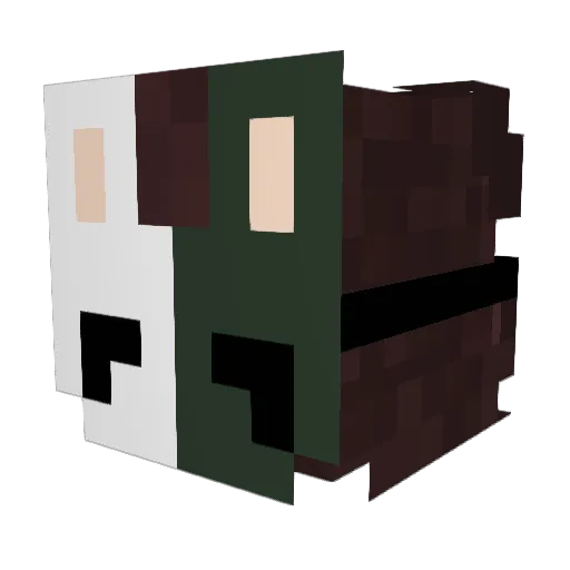 IckiViki Minecraft avatar head, 3D render