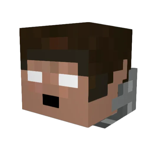 Ickyheart Minecraft avatar head, 3D render