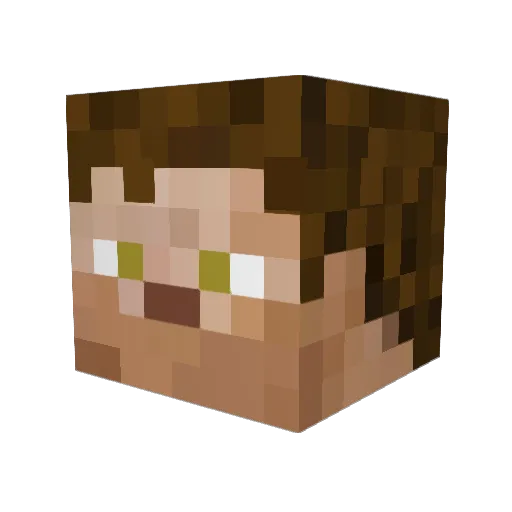 Iconic8 Minecraft avatar head, 3D render