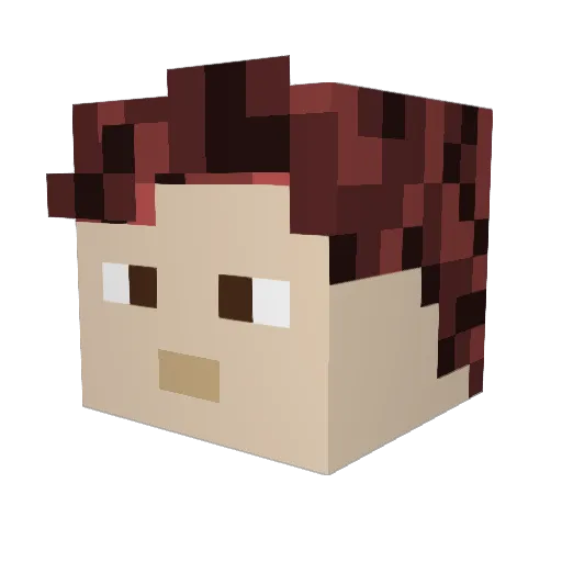 Icoulaa Minecraft avatar head, 3D render