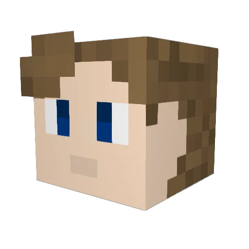 Icurm Minecraft avatar head, 3D render