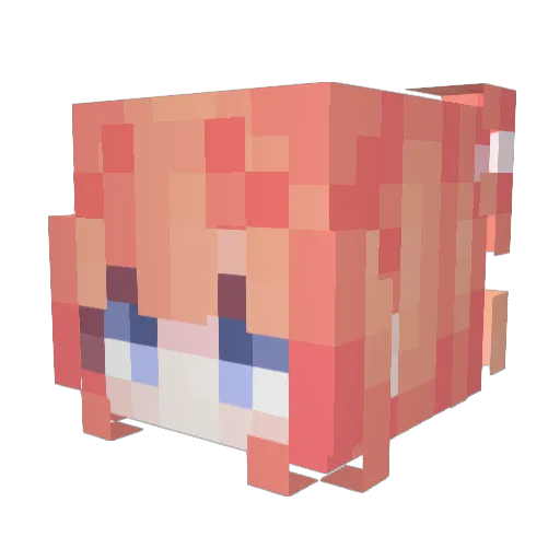 Icy Minecraft avatar head, 3D render