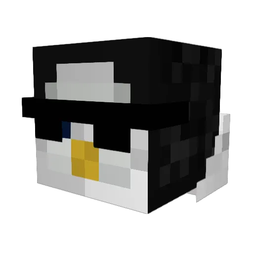 IcyPengu1n Minecraft avatar head, 3D render