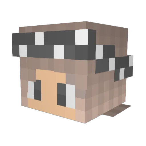 IcyVeinz Minecraft avatar head, 3D render