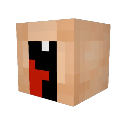 Ideal Minecraft avatar head, 3D render