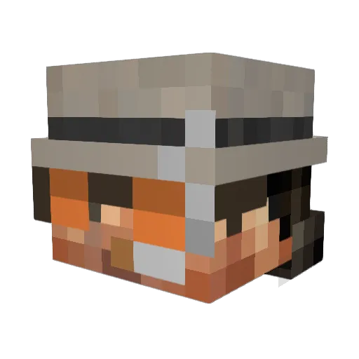 Idefix10 Minecraft avatar head, 3D render