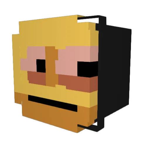 Iden Minecraft avatar head, 3D render