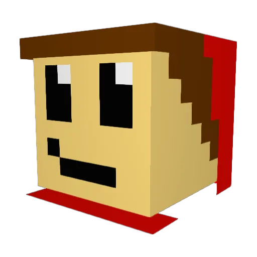 Identiity Minecraft avatar head, 3D render