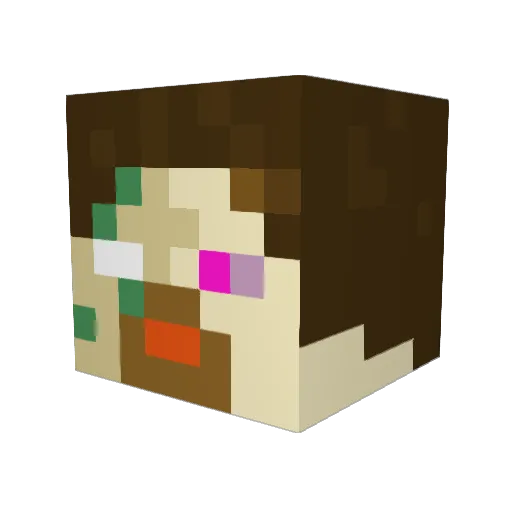 IdentityExtinct Minecraft avatar head, 3D render