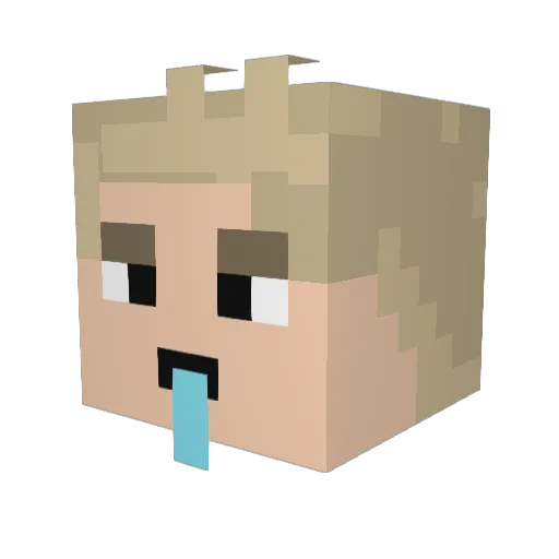 Idiot_Senpai Minecraft avatar head, 3D render