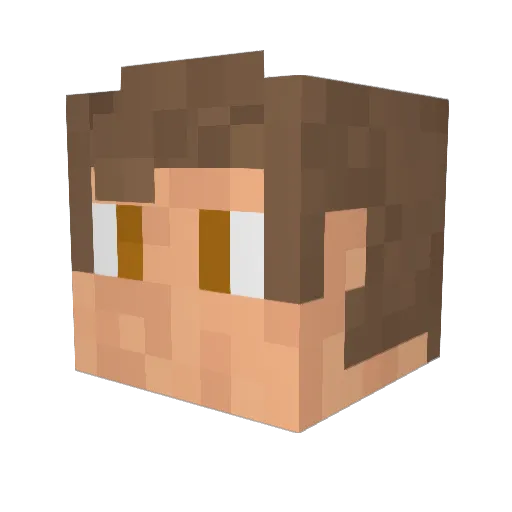 Idiotdash Minecraft avatar head, 3D render