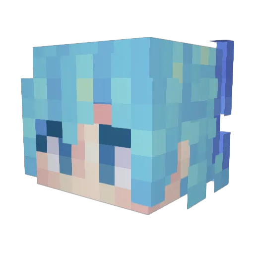 Idiotlikecirno Minecraft avatar head, 3D render