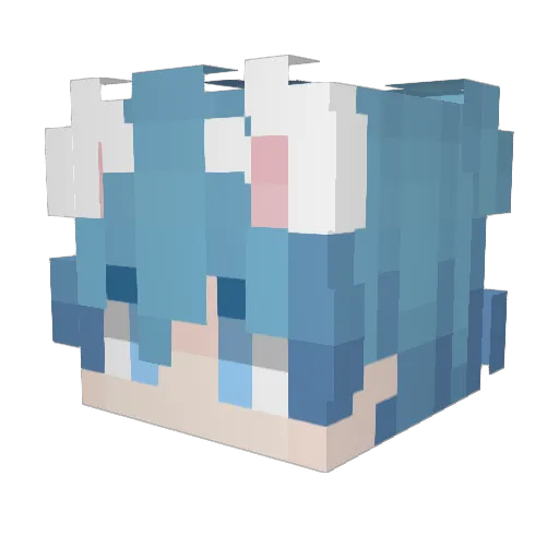 IdkWhatToNameMa Minecraft avatar head, 3D render