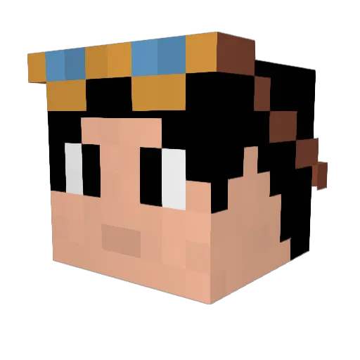IdontplayRoblox Minecraft avatar head, 3D render
