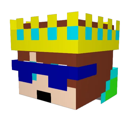Idopox Minecraft avatar head, 3D render