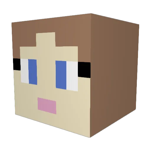Iduska Minecraft avatar head, 3D render