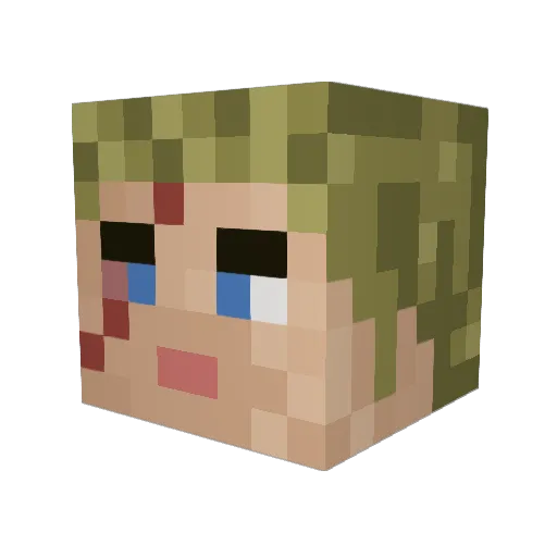 Iegn Minecraft avatar head, 3D render